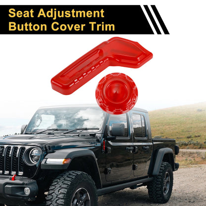 Seat Adjustment Button Cover Trim for Jeep Gladiator JT (2018-2024) Red