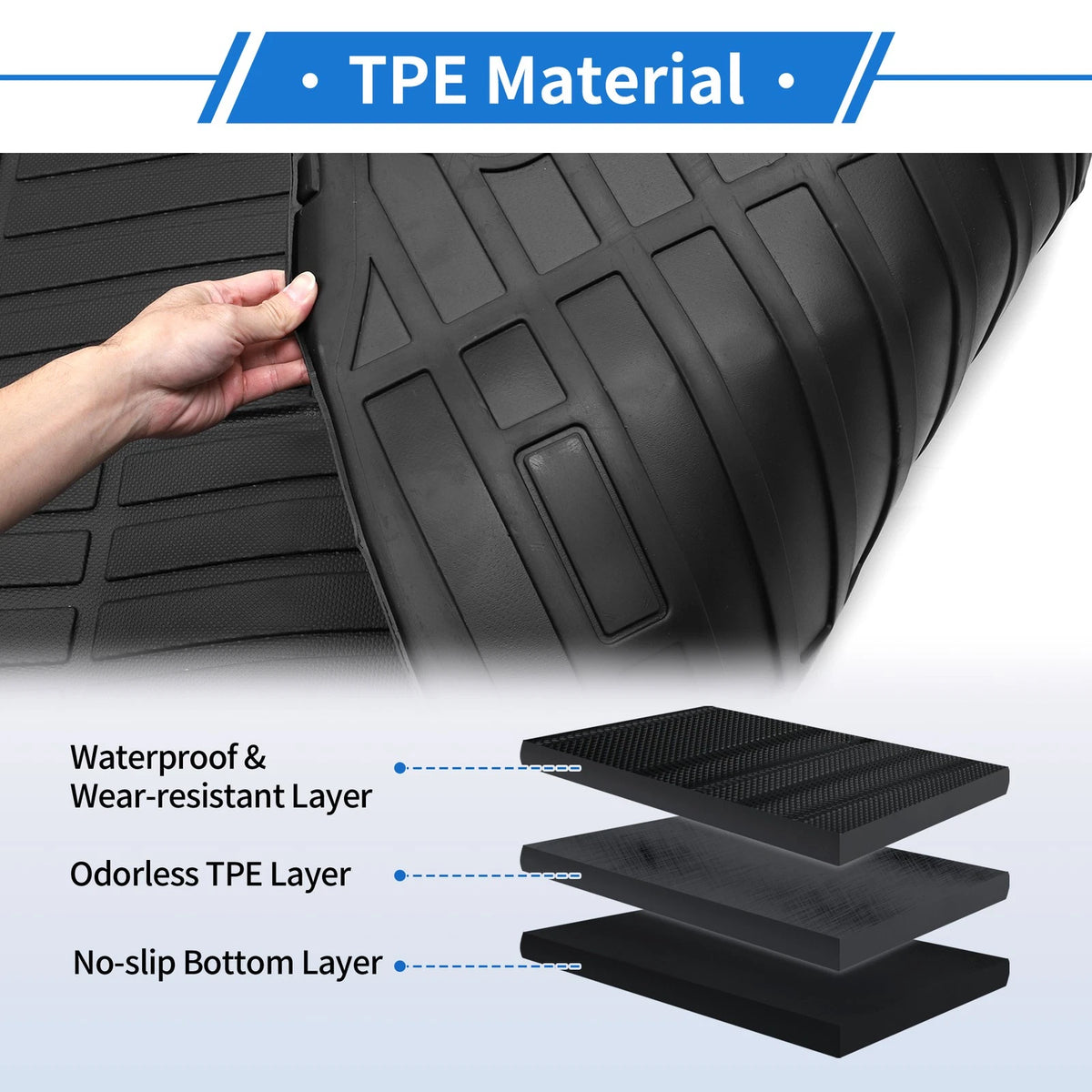Cargo Liner Rear Boot Mat for Toyota Venza (2021-2024) Long Stripe Pattern TPE