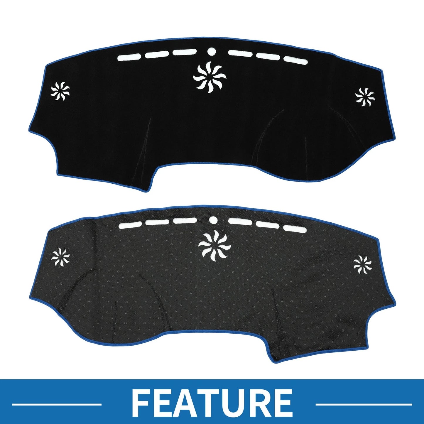 Dashboard Dash Cover Mat for Chrysler 300 300C Sun Protector Pad Black Blue