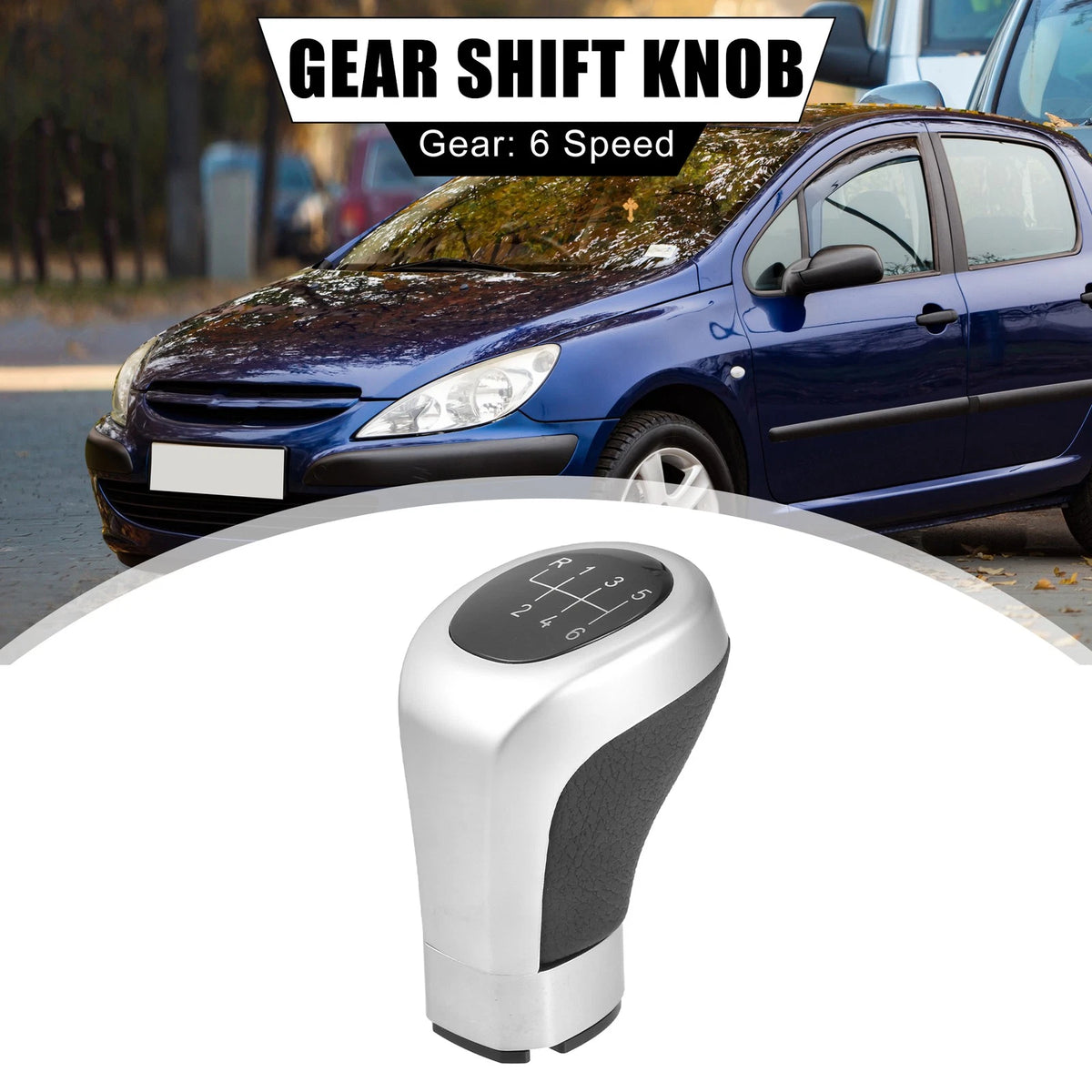 6 Speed Gear Shift Knob Head Black Silver for BMW 1 3 Series (1982-2013)