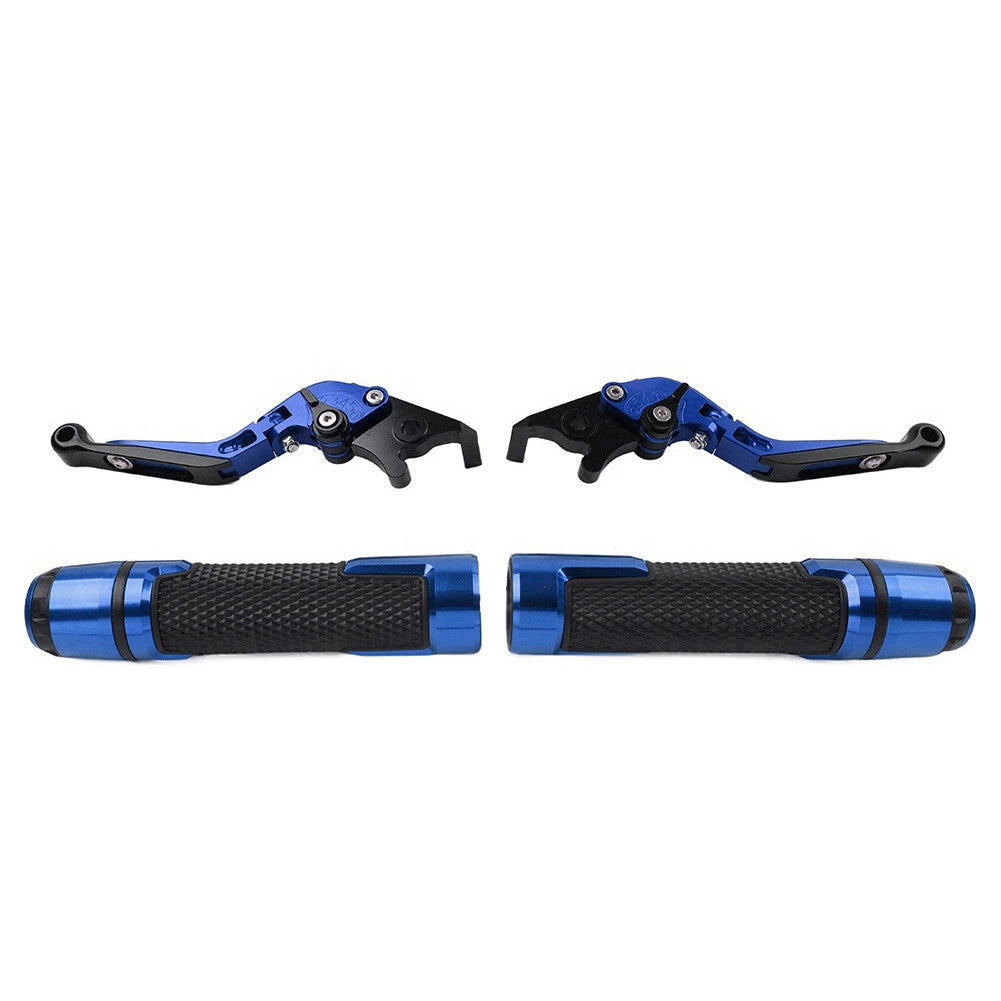 Blue Extendable Brake Clutch Levers Grip Set for Yamaha YZF R3 R25 (2015-2023)