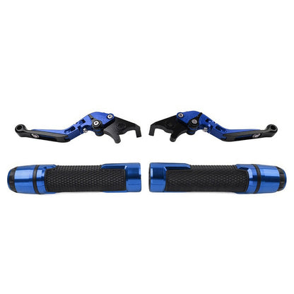 Blue Extendable Brake Clutch Levers Grip Set for Yamaha YZF R3 R25 (2015-2023)