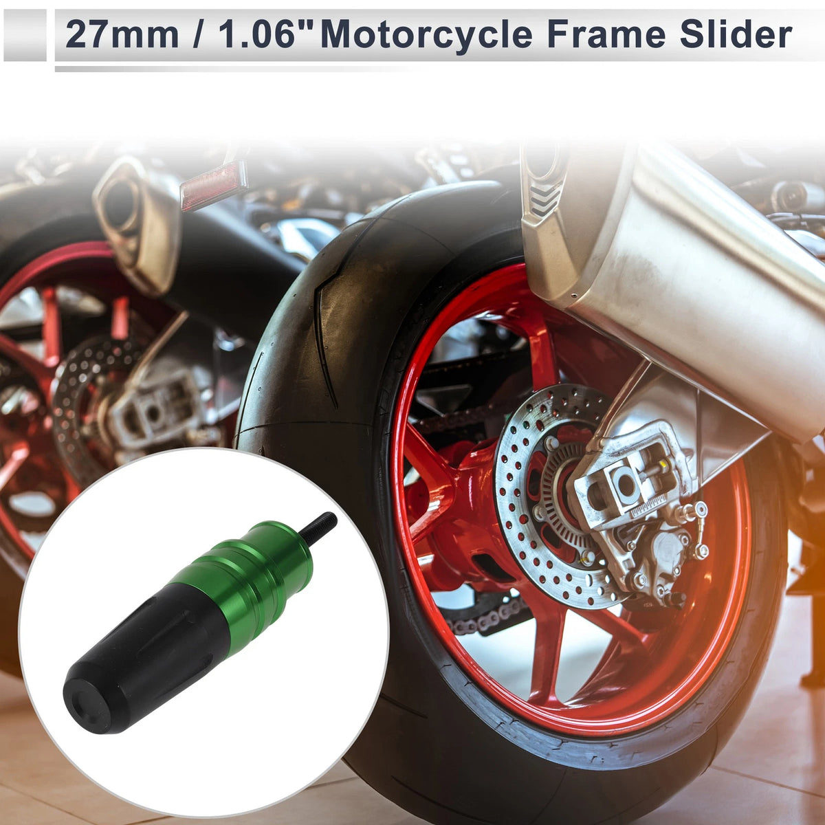 16mm Aluminum Alloy Motorcycle Slider Frame Bolt Nut 1 Set Green