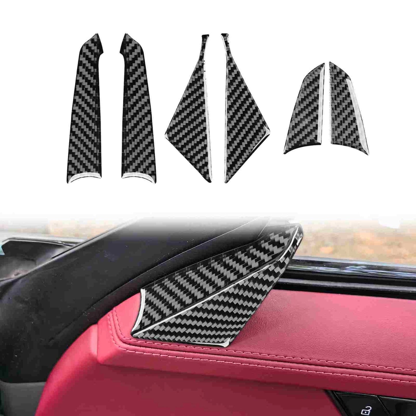 Soft Carbon Fiber Interior A Pillar Panel Trim for Porsche 911 992 2019-2023