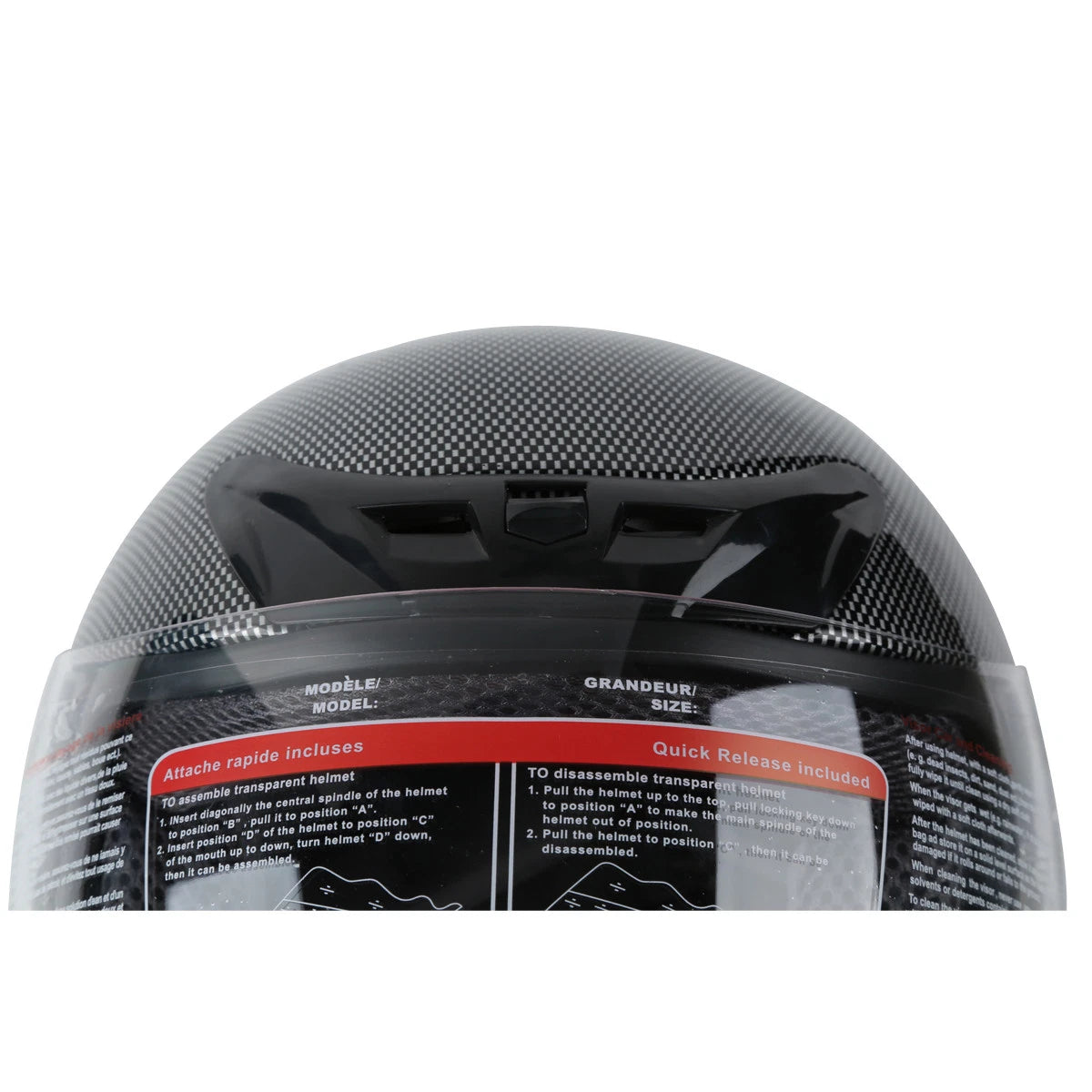 Carbon Fiber Black DOT Flip Up Full Face Motorcycle Helmet S M L XL