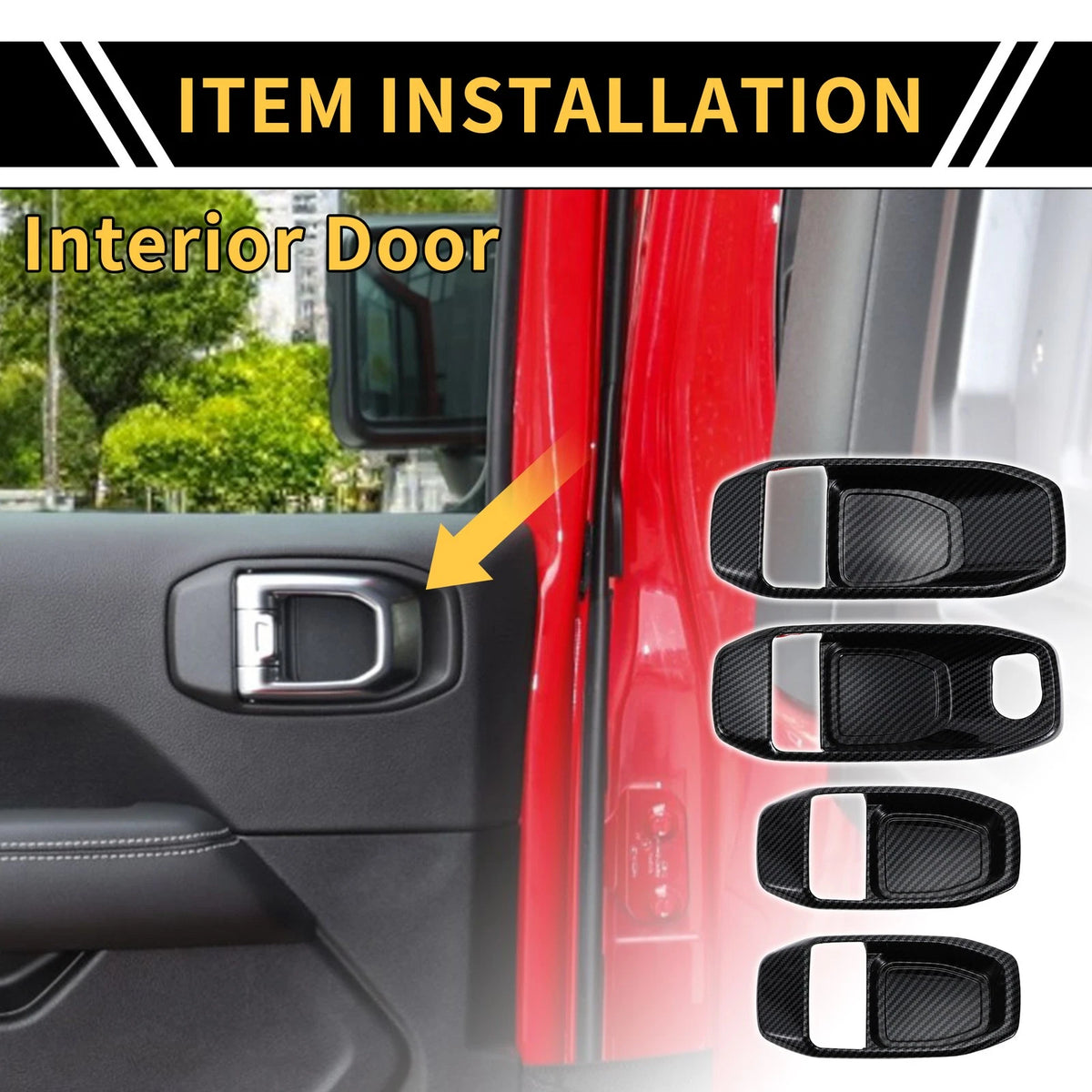 Door Handle Bowl Cover Set for Jeep Wrangler JL JLU (2018-2023)