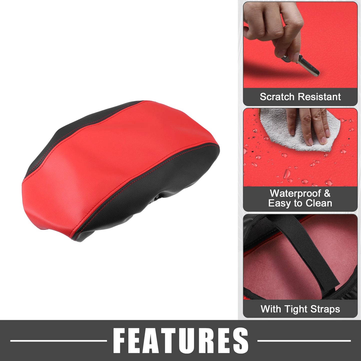 Center Console Armrest Cover for Dodge Durango (2011 - 2021) Black Red