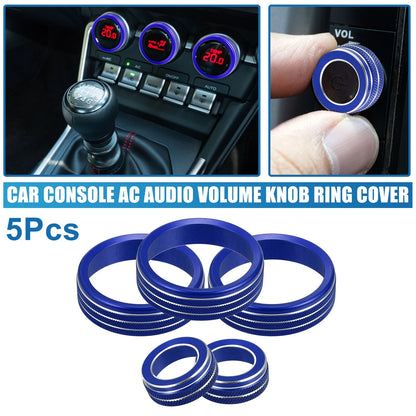 AC Audio Volume Knob Cover Set of 5 for Subaru BRZ GR86 2022 Blue