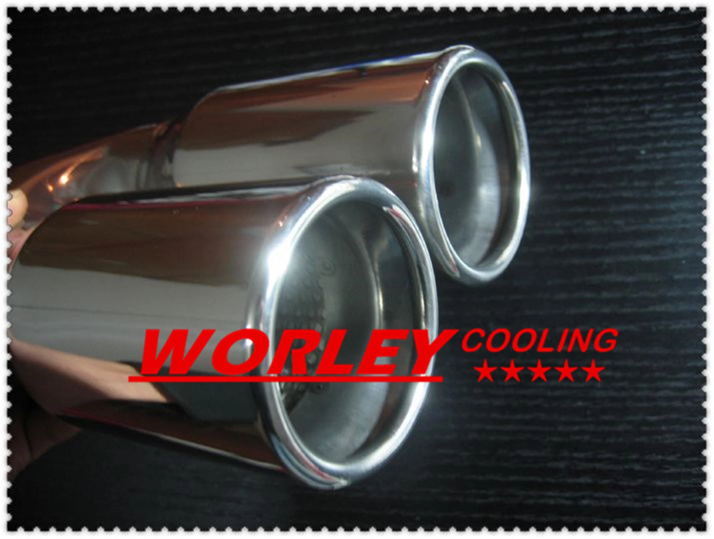 2.25" Inlet Double Round 3" Straight Cut Exhaust Tip
