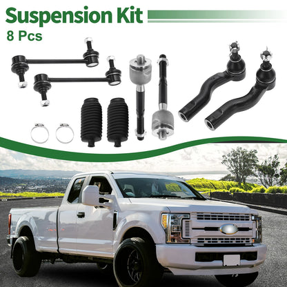 8pcs Front Suspension Kit Tie Rod Ends & Sway Bar Links for Mercury Milan