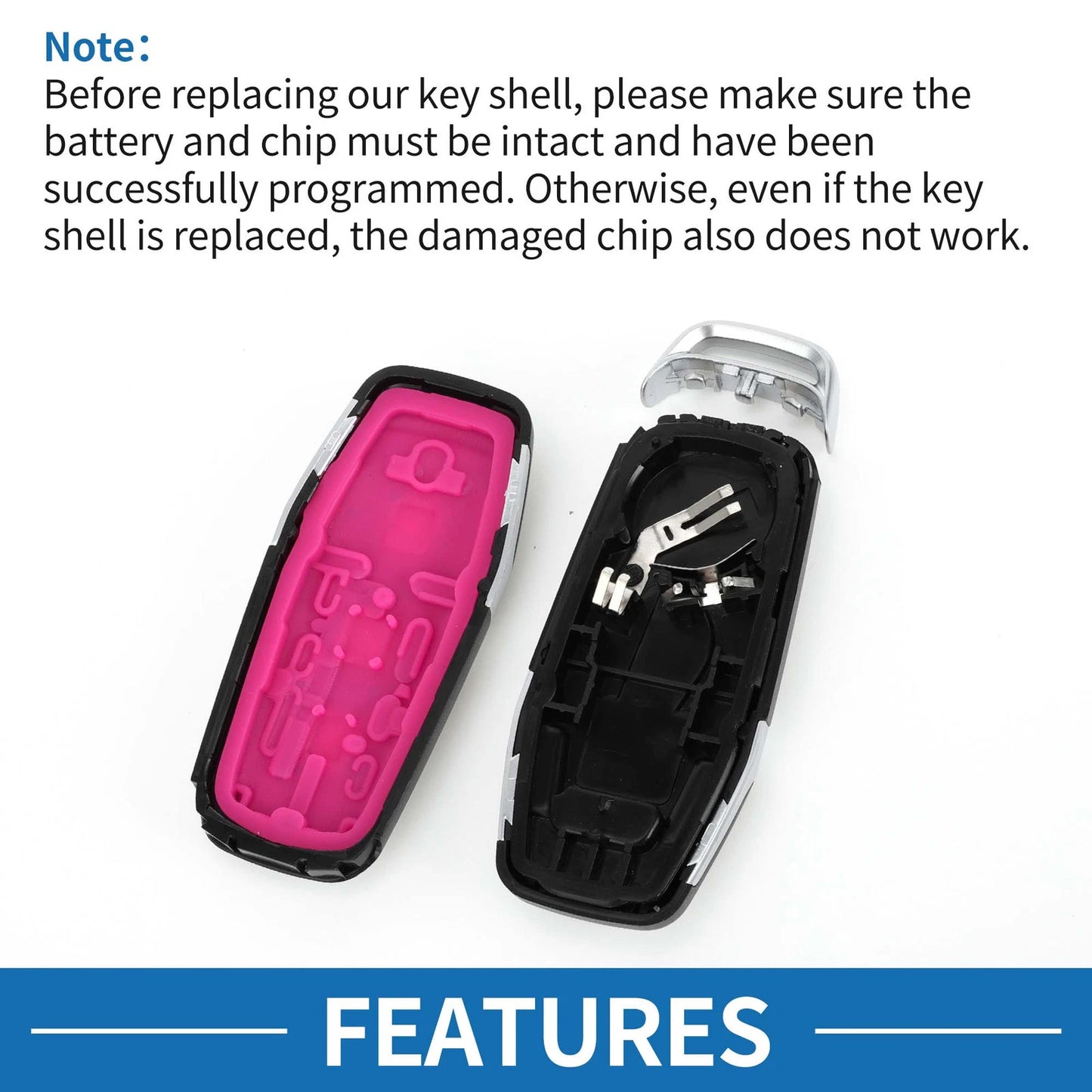 3 x Keyless Entry Remote Fob Shell Case for Ford Mondeo (2014-2018)