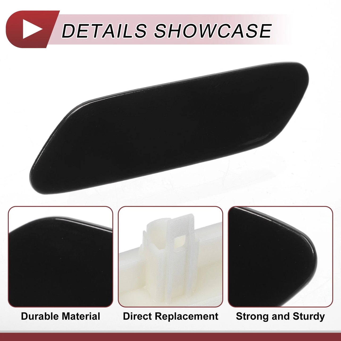 Front Left Washer Nozzle Cover for Lexus RX350 (2016-2019) Black 1 Pcs