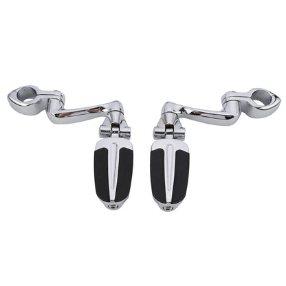 Chrome 1.25" Highway Bar Footpegs for Harley Softail Sportster
