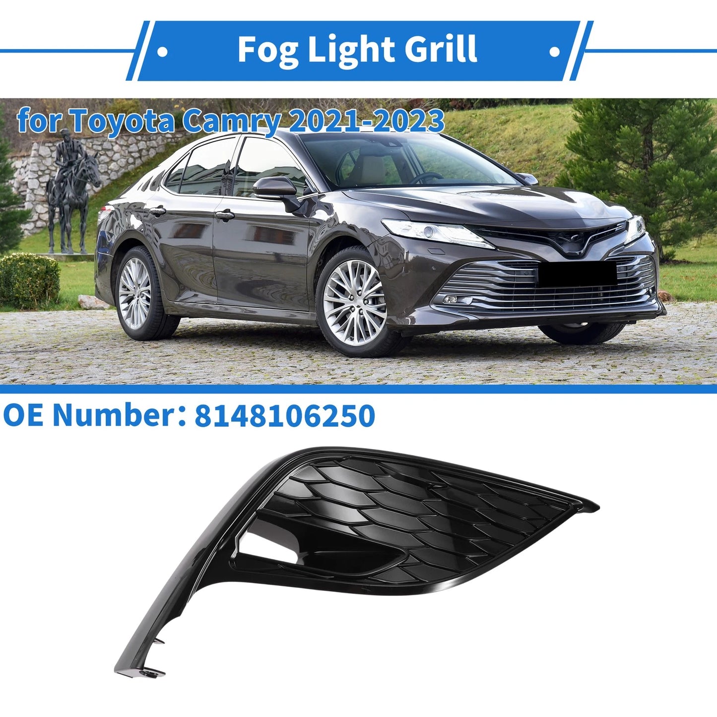 Front Right Fog Light Grill for Toyota Camry (2021–2023)