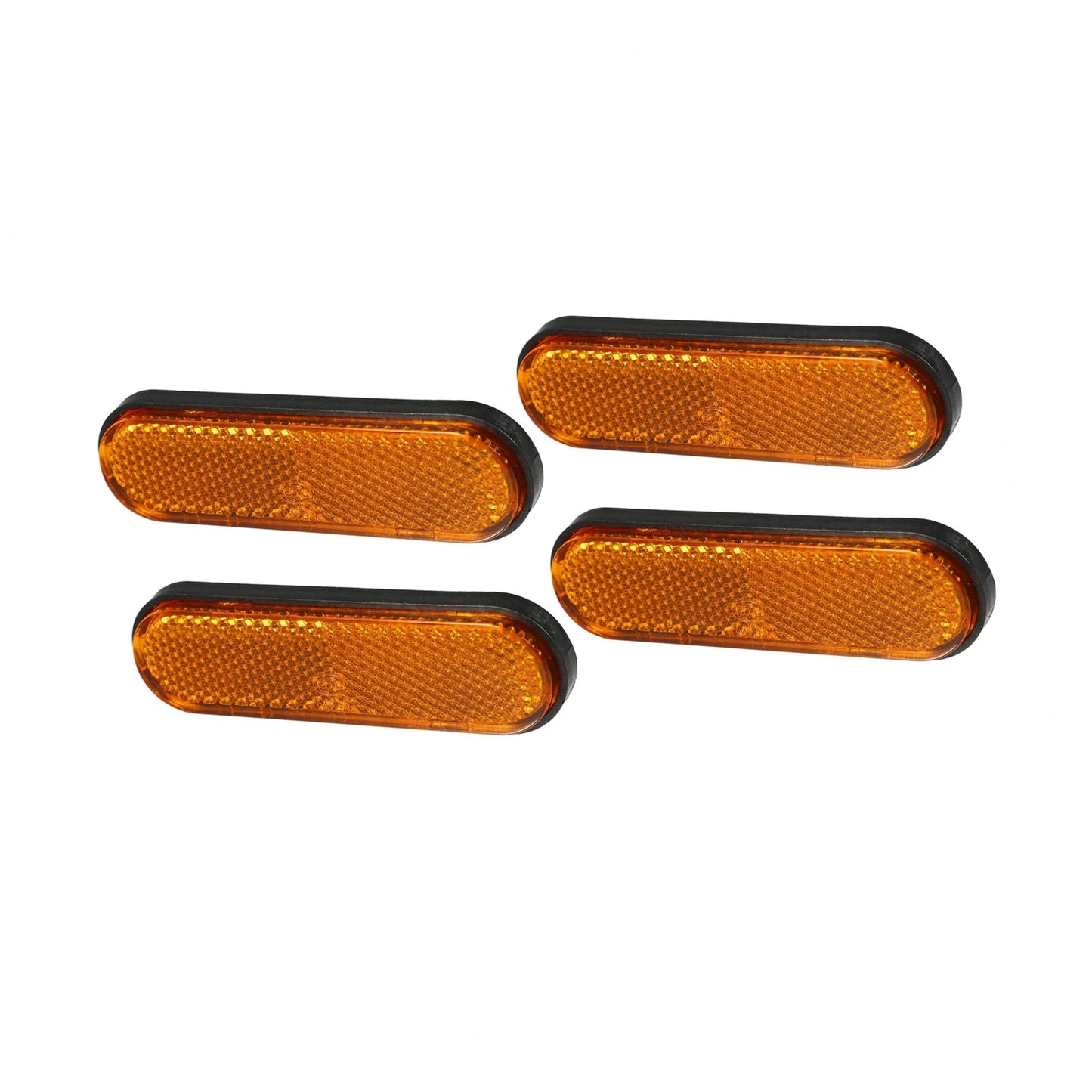 4pcs / 3.98x1.18in / Universal Reflector Oval Safety Reflector Orange for Motorcycle