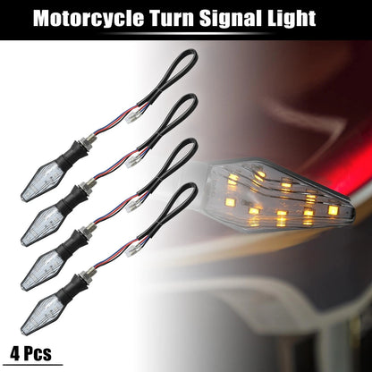 4pcs / Motorcycle Turn Signal Lights Blue Amber LED 12V Transparent Shell for Motorcycle