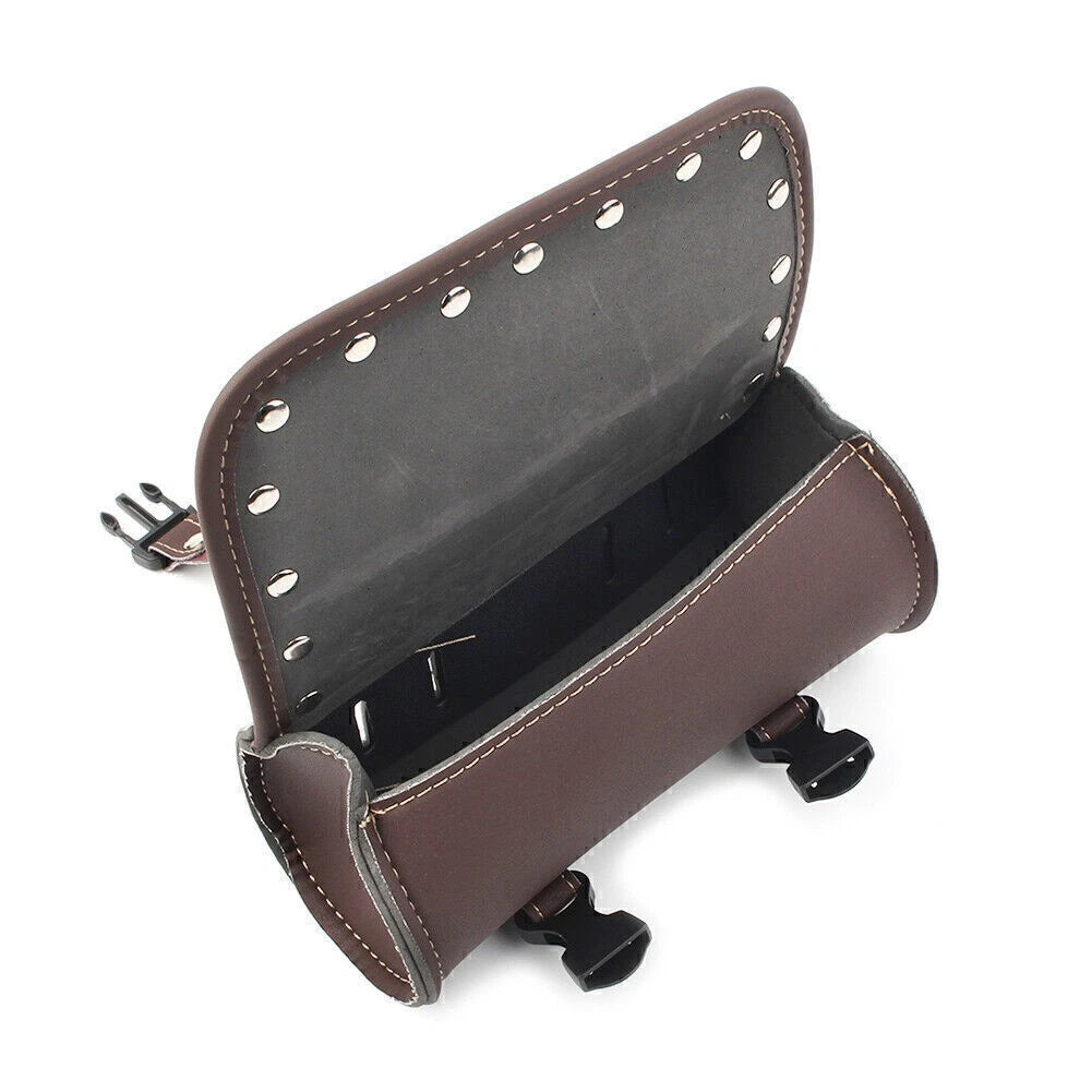Retro Motorcycle Mini PU Leather Tool Bag for Handlebar Sissy Bar Saddlebag