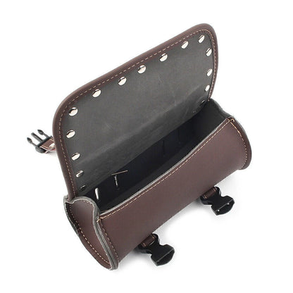 Retro Motorcycle Mini PU Leather Tool Bag for Handlebar Sissy Bar Saddlebag