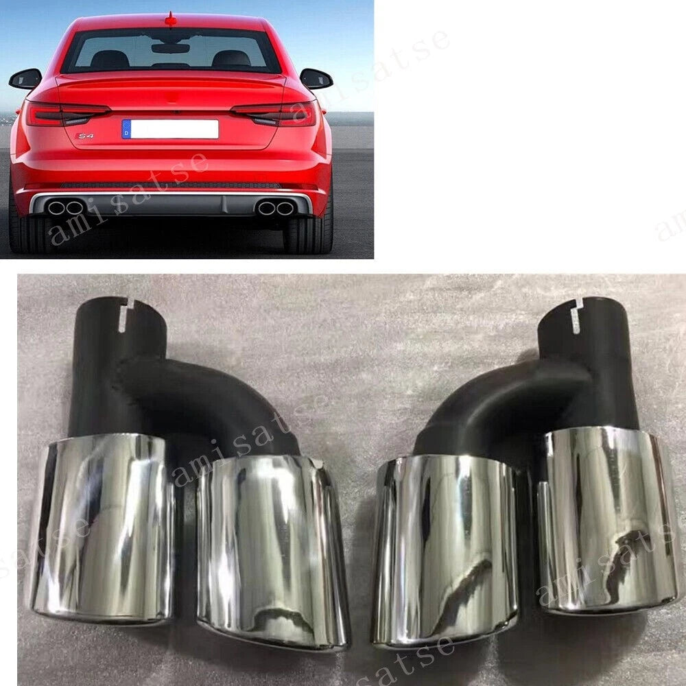 Dual Outlet Quad Exhaust Tips for Audi A4 B9/S4/S6/S7 (2017-2023)