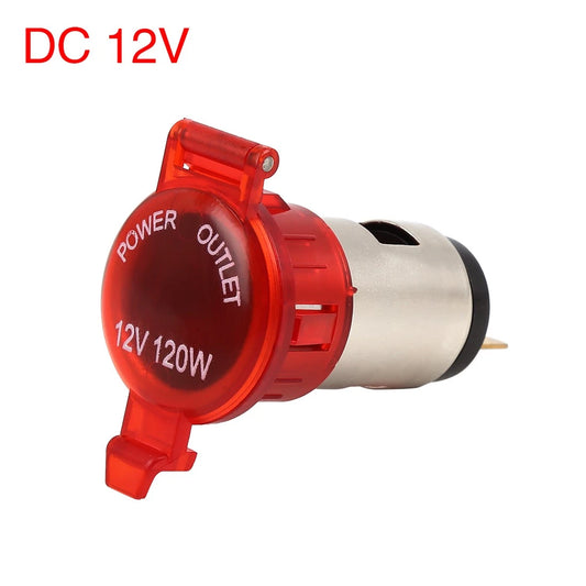 Cigarette Lighter Socket Plug Outlet Red for Car Boat Motorcycle