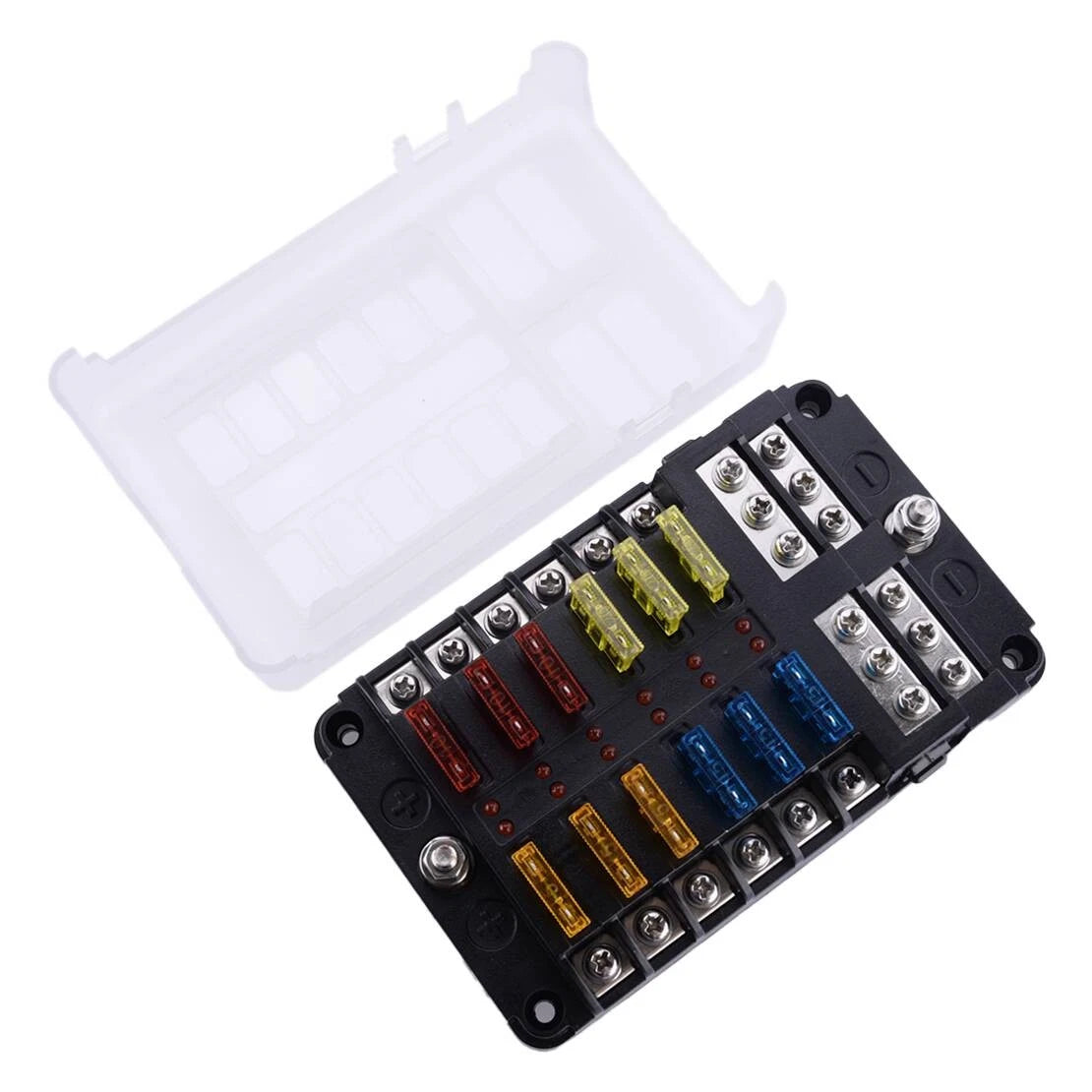 12-Way ATO ATC Fuse Box Holder Kit for Car Boat (Compatible with Various Models)
