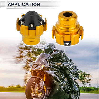 15.6mm 2 x Aluminum Alloy Motorcycle Slider Frame Gold Tone for Motorcycle