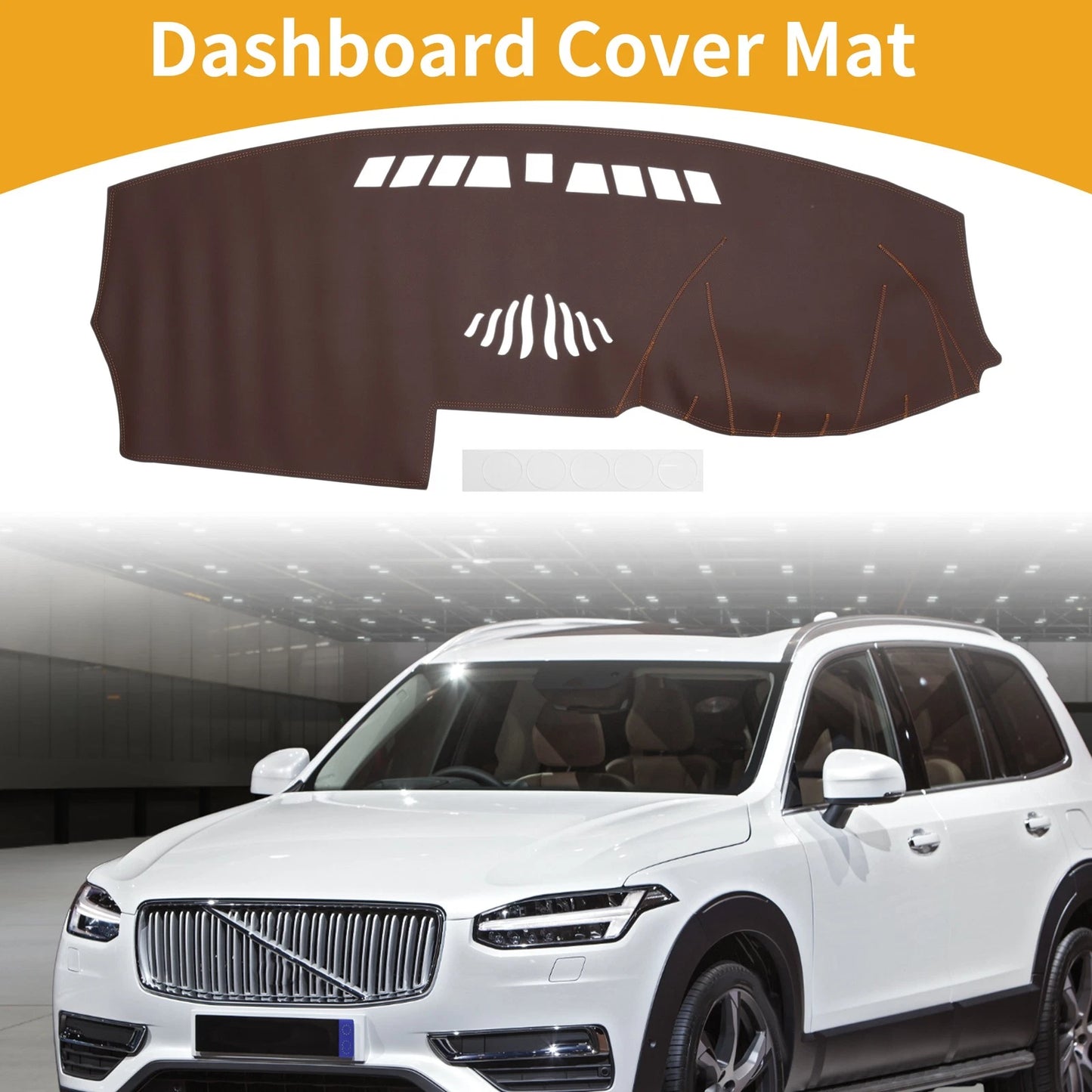 Dashboard Cover Mat for Volvo XC90 (2002-2013) - Brown Anti-Slip