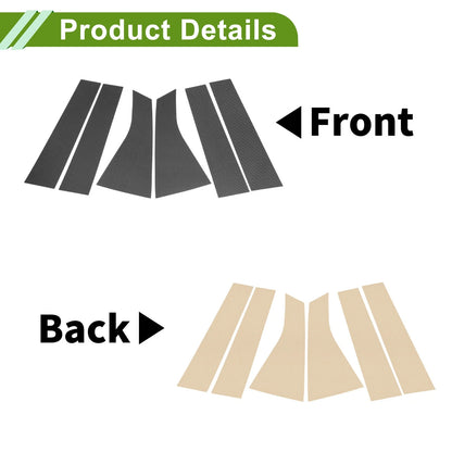 6 x Pillar Window Trim for Chevy Blazer Carbon Fiber Pattern Black (2019-2024)