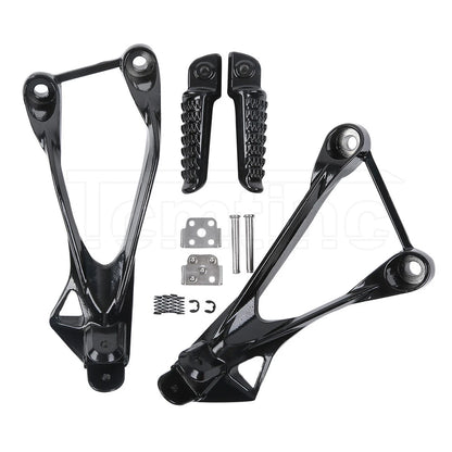 Black Rear Passenger Footpegs for Kawasaki Ninja ZX6R (2005-2008)