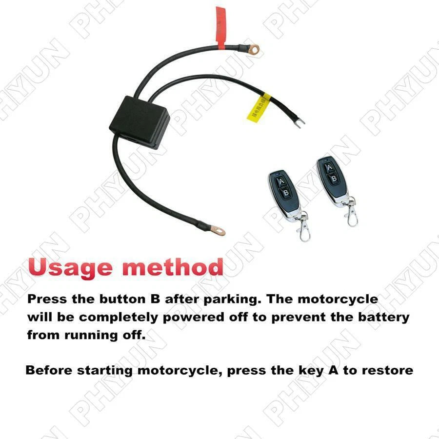 12V Wireless Remote Motorcycle Battery Disconnect Isolator Switch