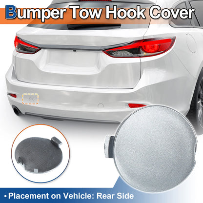 Rear Right Tow Hook Cover for Mazda 6 Atenza (2018-2021) Silver Tone