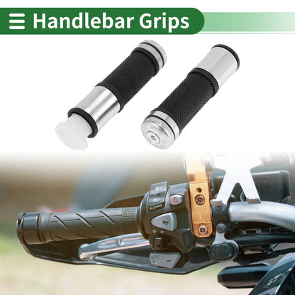 7/8 Hand Grips Cover Silver Tone for Motorcycle