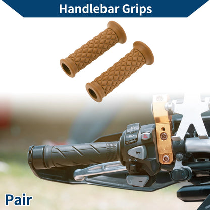 7/8" 22mm Hand Grip Cover for Motorcycle Handlebar Grips Rubber Light Brown