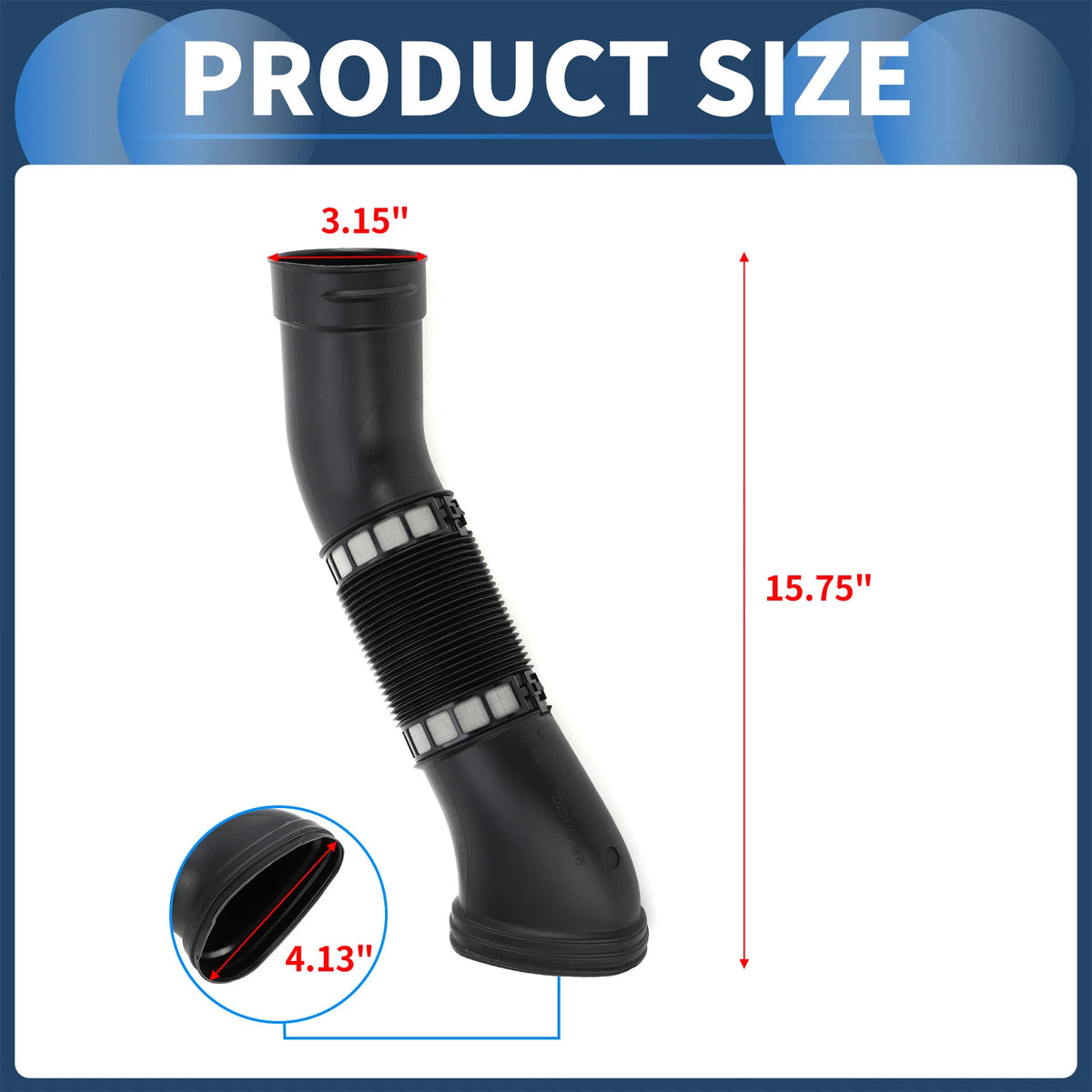 Air Intake Hose for Mercedes Benz E320 3.2L 2003-2005 (A1120943782) Black