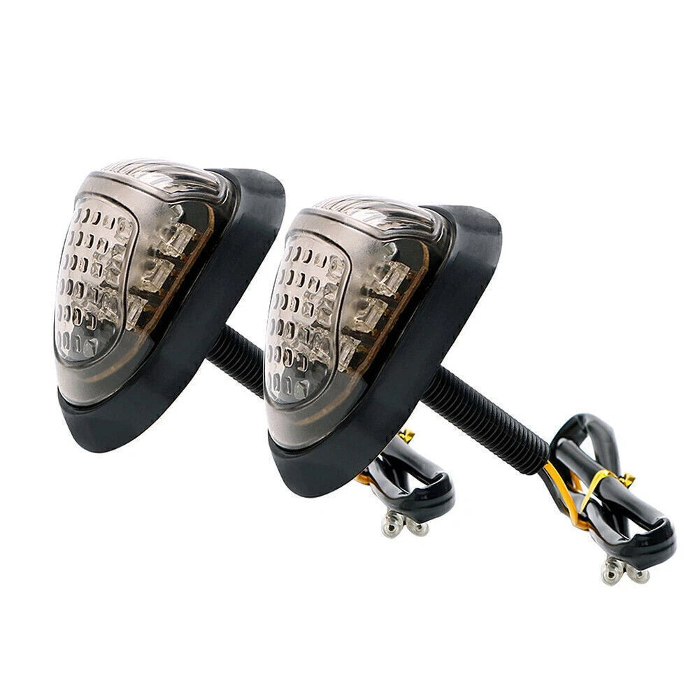 2 x Motorcycle Flush Mount Amber LED Turn Signal Lights for Universal Models