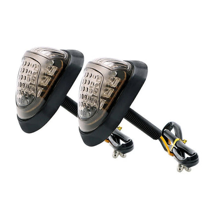 2 x Motorcycle Flush Mount Amber LED Turn Signal Lights for Universal Models