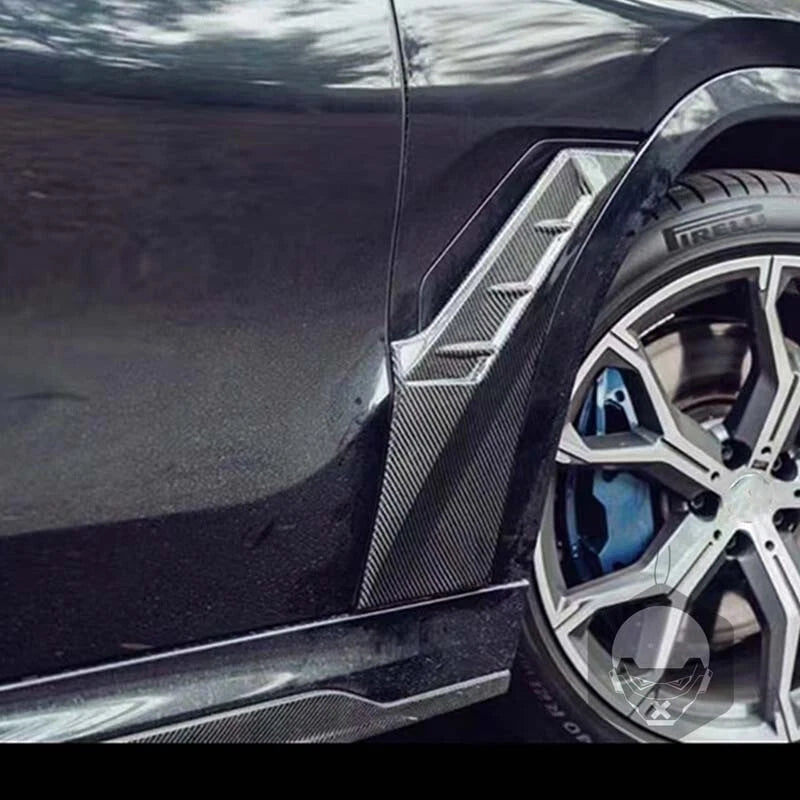 Real Carbon Fiber Side Fender Spoiler Cover Trim Fit For BMW X6 G06 2020-2024