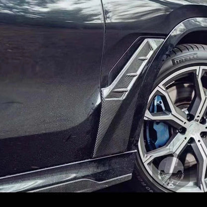 Real Carbon Fiber Side Fender Spoiler Cover Trim Fit For BMW X6 G06 2020-2024