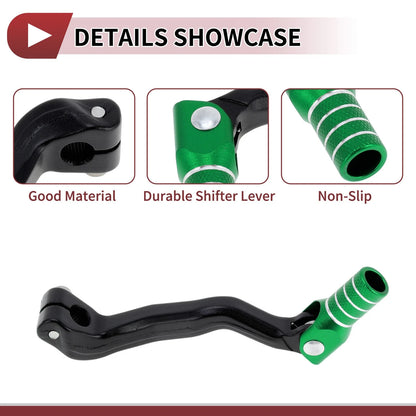 Folding Motorcycle Gear Shifter Lever Black Green Silver Tone for Bosuer M4