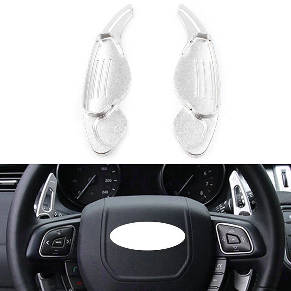 2 x Silver Steering Wheel Shift Paddle Shifters for Land Rover Jaguar