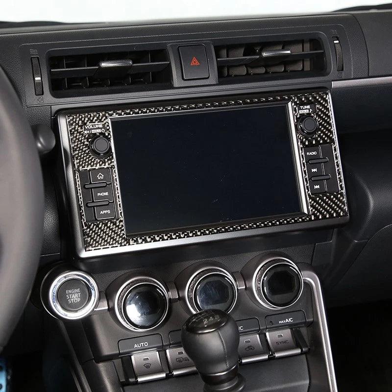 Carbon Fiber Dashboard Navigation Cover Trim for Subaru BRZ, Toyota GR86 (2022-2023)