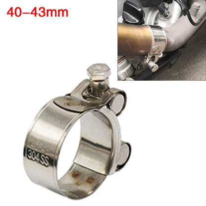 Stainless Steel Exhaust Pipe Clamp 40-43mm for Motorcycle (Fits Various Models)