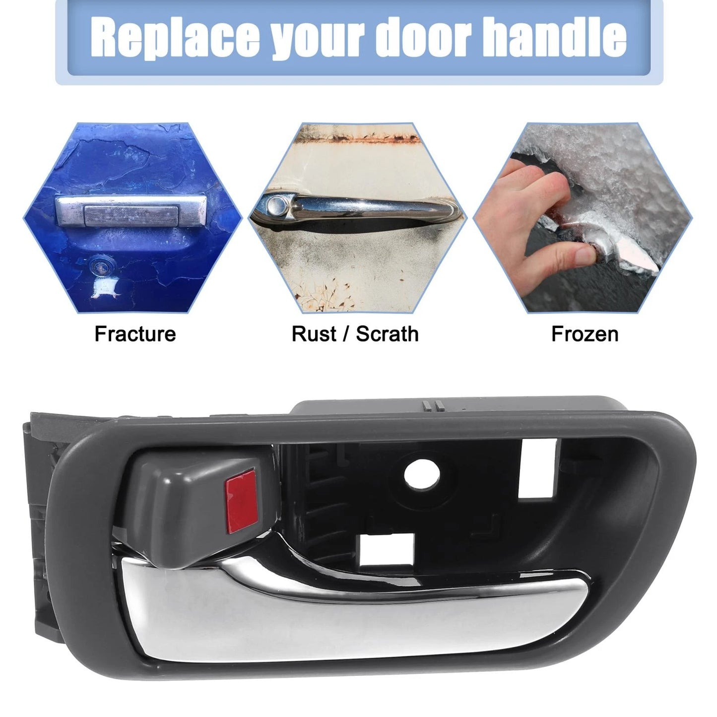 Inner Door Handle Left Front for Toyota Camry (2018-2023) Gray Electroplate
