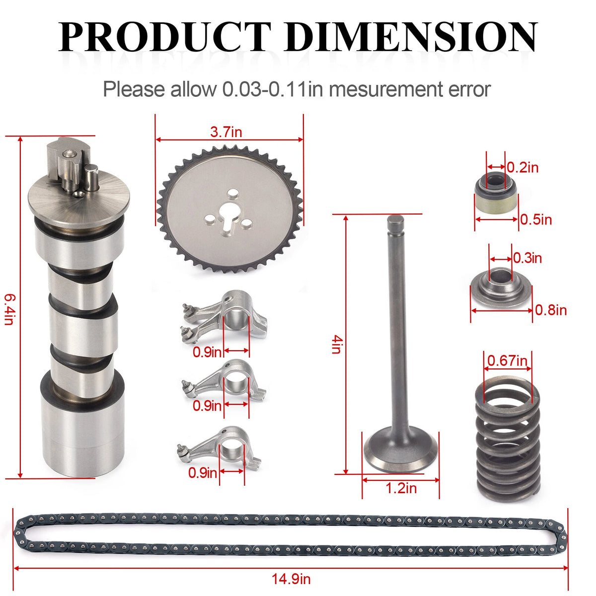 Rocker Arm Camshaft Gear Timing Chain Kit Polaris Ranger