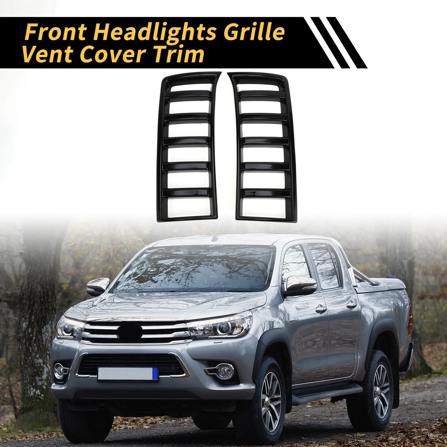 Set Front Headlights Grille Vent Cover Trim for Toyota Tundra (2022–2024)