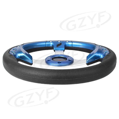 PVC Steering Wheel 13" for Car - Lightweight Blue (32mm Depth)