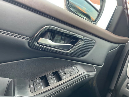 Carbon Fiber Interior Door Handle Bowl Cover Trim for Nissan Rogue (2021-2023)
