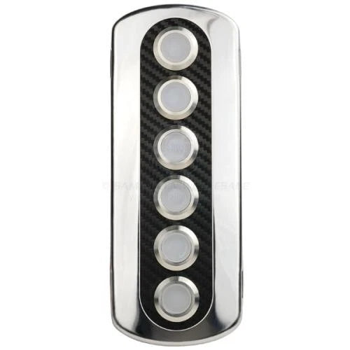 Marine Switch Panel Carbon Fiber Vinyl Stainless Steel Push Button Blue Light