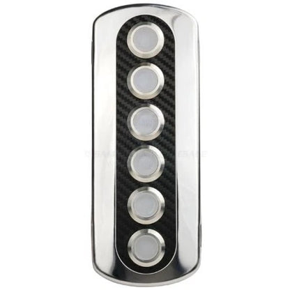 Marine Switch Panel Carbon Fiber Vinyl Stainless Steel Push Button Blue Light