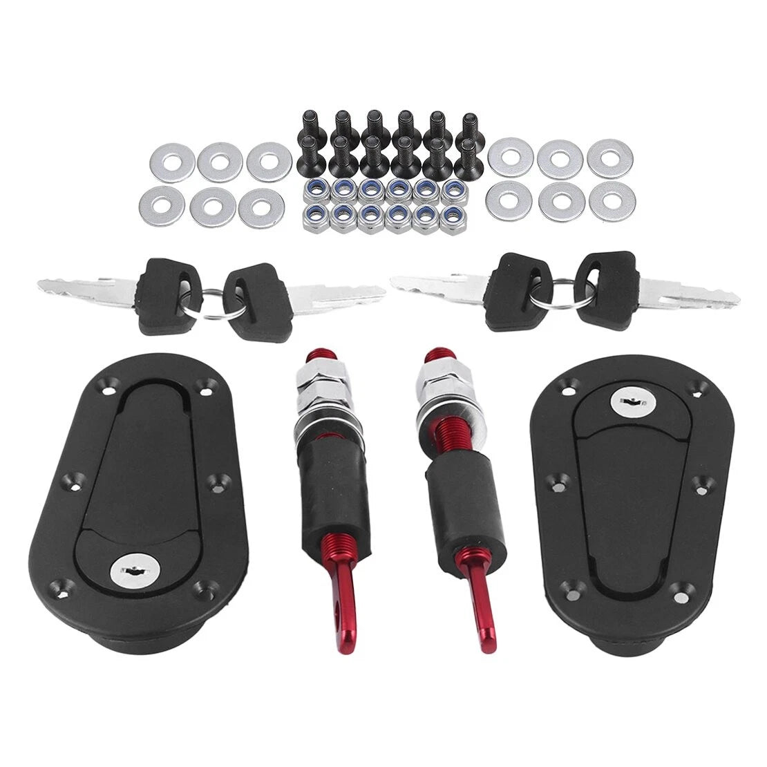 Flush Mount Quick Release Hood Latch Pin Locking Kit for Universal Racing Car